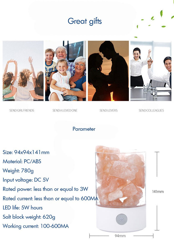 USB Himalayan Sea Salt Crystal Light